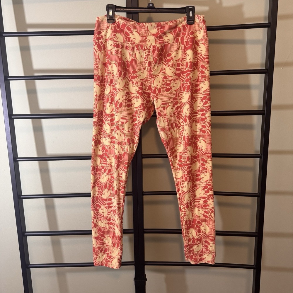 Mickey Mouse LuLaRoe Leggings Tall & Curvy Disney Orange And Yellow Soft!